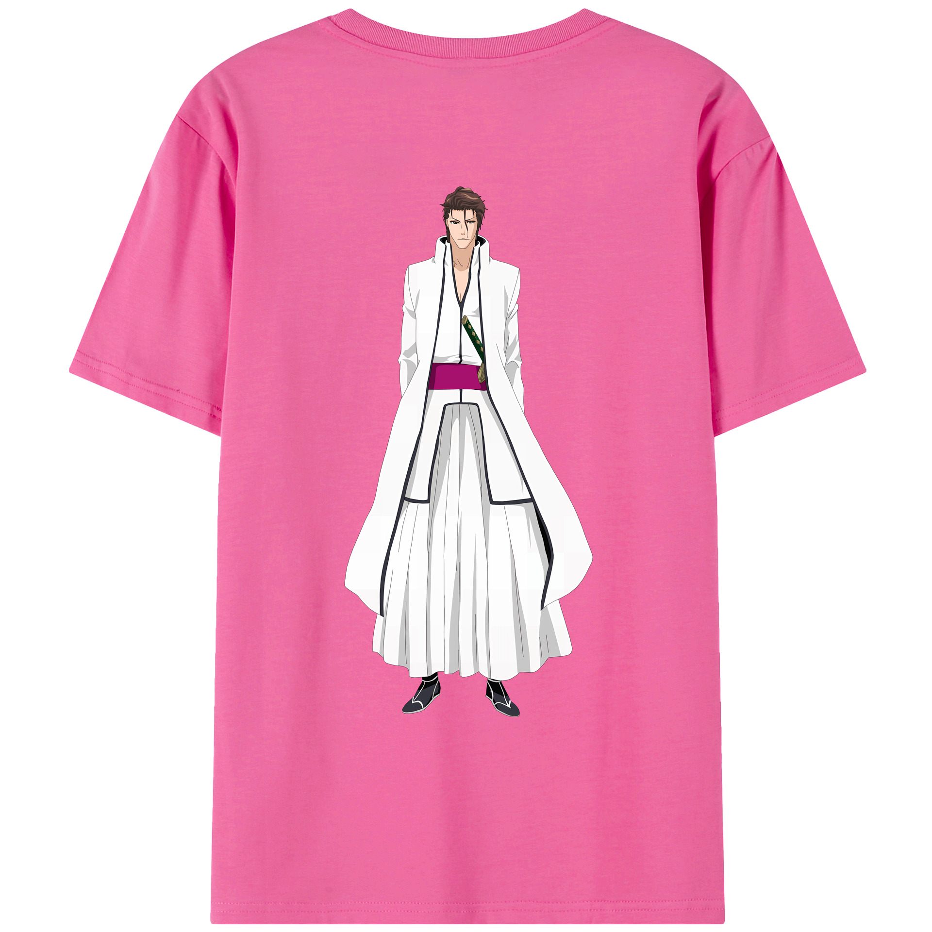 （画像用） ブリーチ 藍染 惣右介（あいぜん そうすけ） BLEACH Aizen Sousuke レディース半袖Tシャツ(バックプリント)